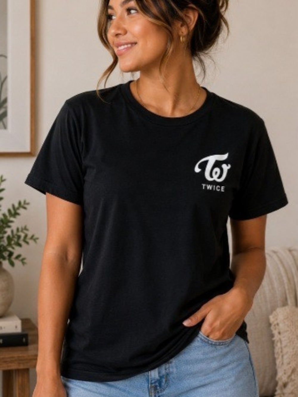 TWICE K-Pop Graphic Tee | Black Short Sleeve Fan Shirt